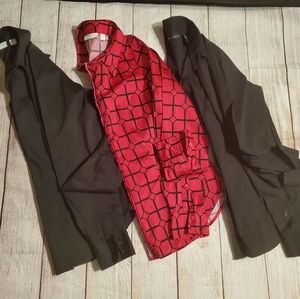 New York & Company - 3 Button-down Long-sleeve - Medium - Pink and Black